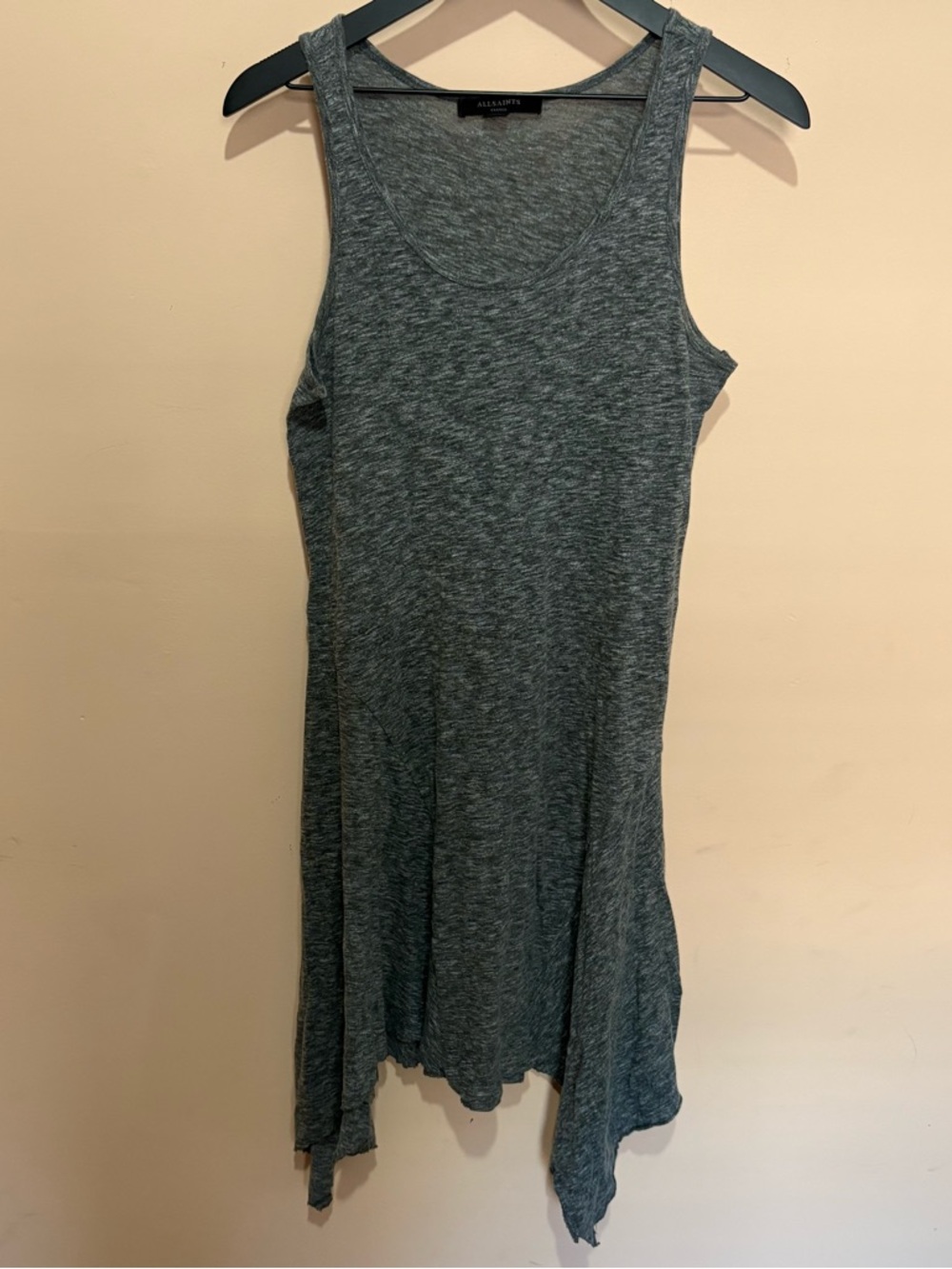 AllSaints Gray Ella Flame Asymmetrical Dress Small